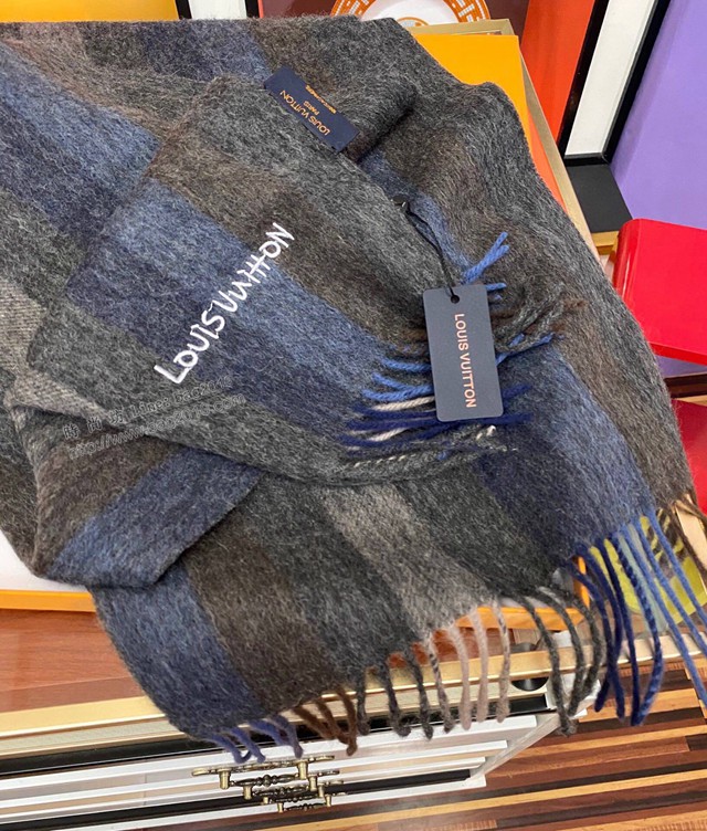 Louis Vuitton羊絨圍巾 路易威登2021海外最新男女士圍巾 LV條紋情侶款圍巾  mmj1546